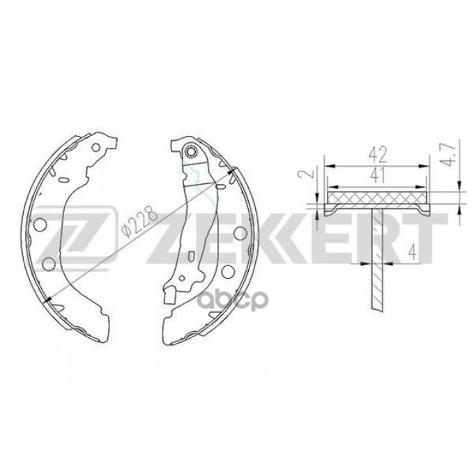 Колодки Тормозные Citroen Xsara (N1) 00-; Peugeot 406 96- Барабанные Задние (Gs8617) Zekke BK4138