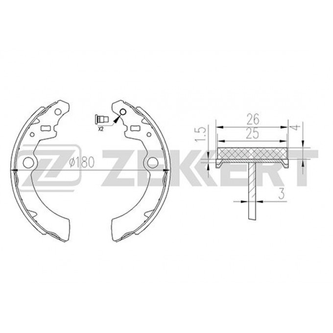 Комплект тормозных колодок ZEKKERT BK-4152 BK4152