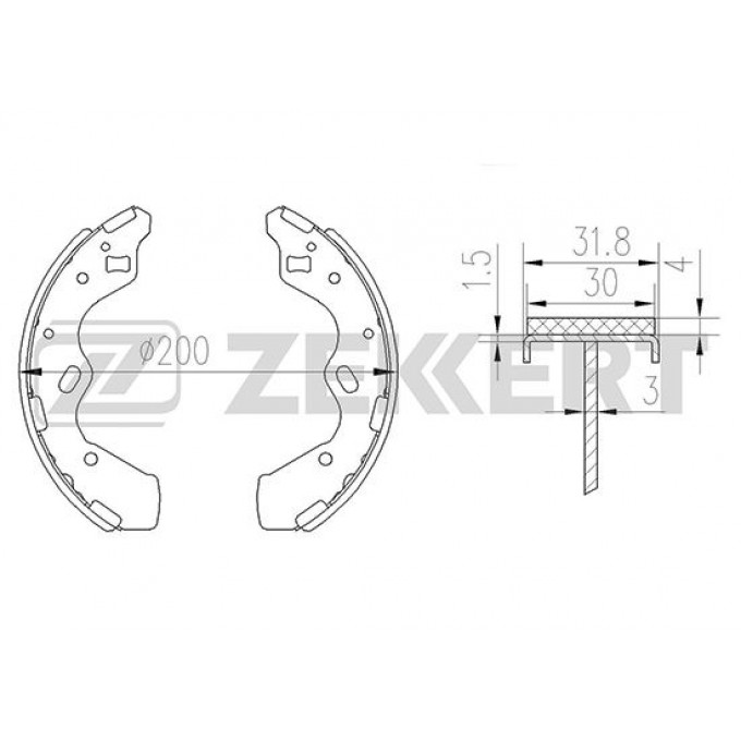 Комплект тормозных колодок ZEKKERT BK-4172 BK4172