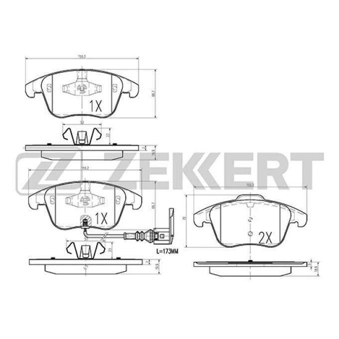 Тормозные колодки ZEKKERT дисковые BS-1009 BS1009