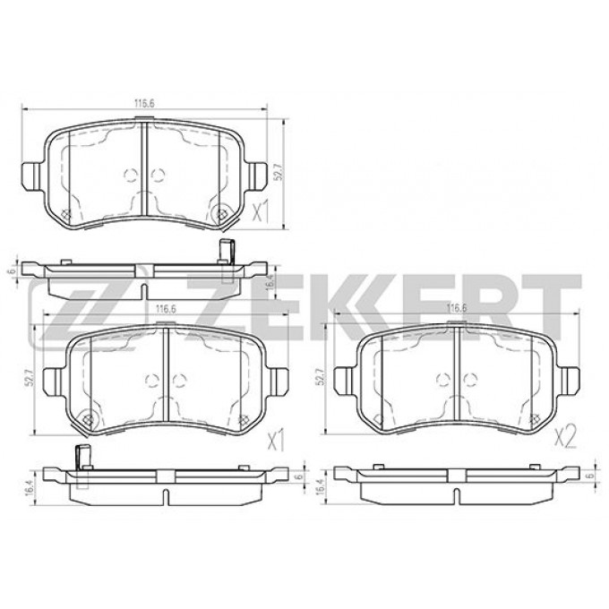 Тормозные колодки ZEKKERT дисковые BS-1126 BS1126