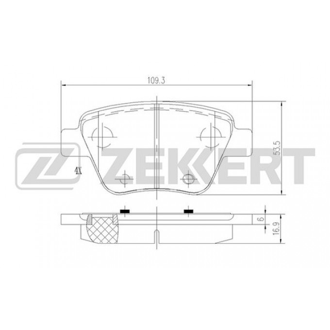 Колодки тормозные Audi A1 12-, A3 II 03-; Skoda Octavia (1Z) задние дисковые (GDB1841) Zek BS1185