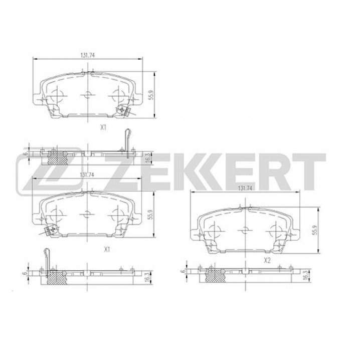 Тормозные колодки ZEKKERT дисковые BS-1227 BS1227