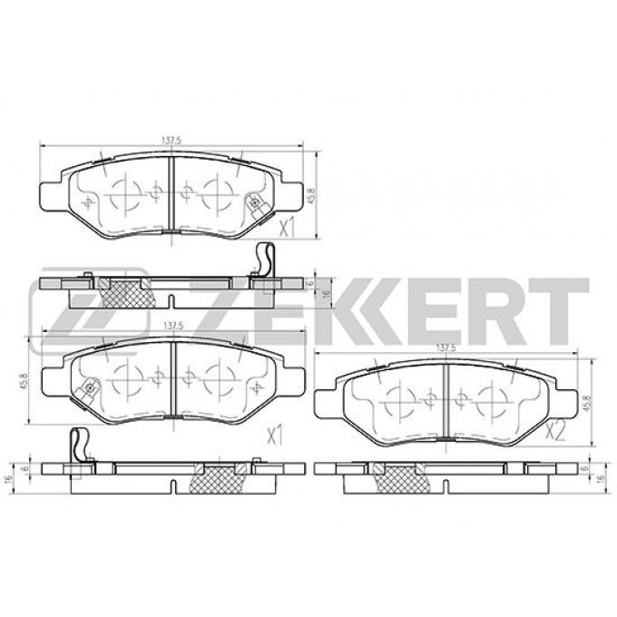 Тормозные колодки ZEKKERT дисковые BS-1274 BS1274