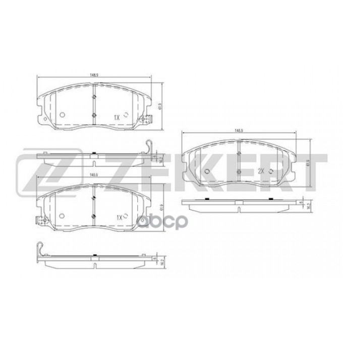 Колодки Тормозные Chevrolet Captiva (C100) 06-, Captiva (C140) 06- Передние Дисковые Zekke BS1300