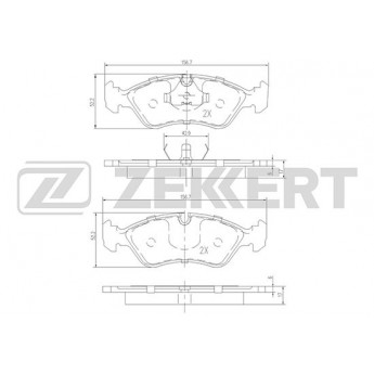 Тормозные колодки ZEKKERT дисковые BS-1488