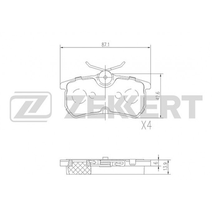 Тормозные колодки ZEKKERT дисковые BS-1662 BS1662