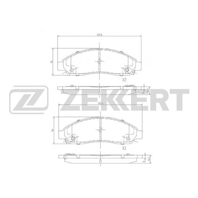 Тормозные колодки ZEKKERT дисковые BS-1856 BS1856