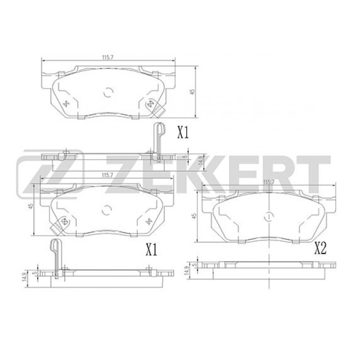 Тормозные колодки ZEKKERT дисковые BS-1860 BS1860