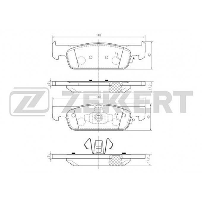 Тормозные колодки ZEKKERT дисковые BS-1965 BS1965