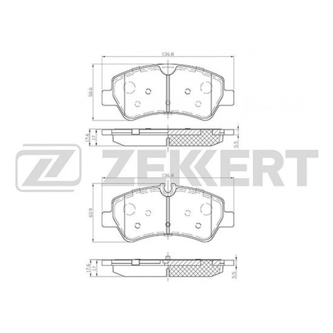 Тормозные колодки ZEKKERT дисковые BS-1967 BS1967