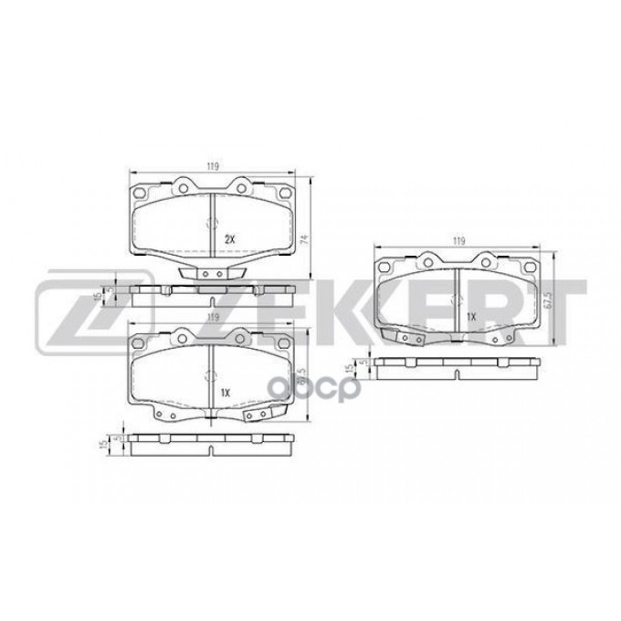 Колодки Торм. Диск. Передн. Toyota Hilux (N0) 87- Lc 70 84- 80 90- Lc Prado 90 95- Vw BS2089