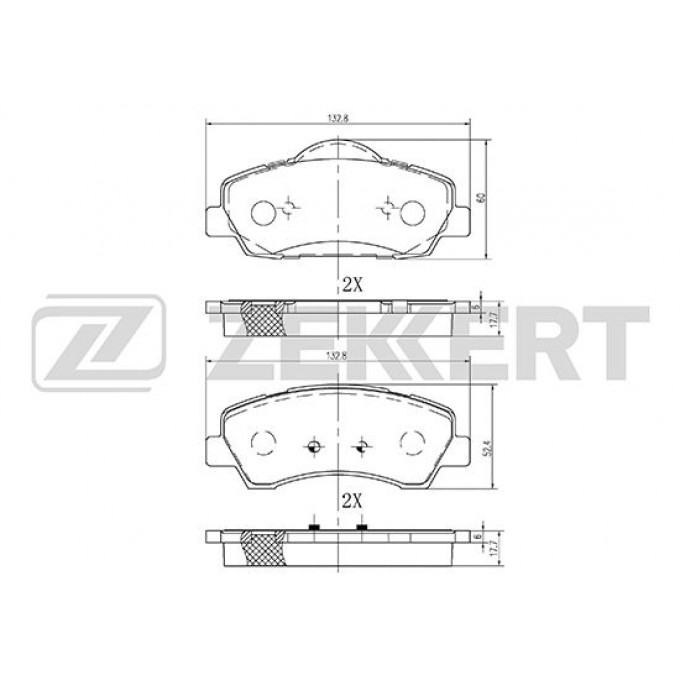 Тормозные колодки ZEKKERT дисковые BS-2125 BS2125