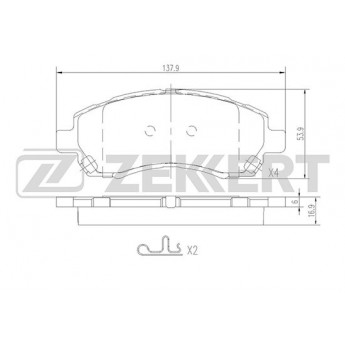 Тормозные колодки ZEKKERT дисковые BS-2134