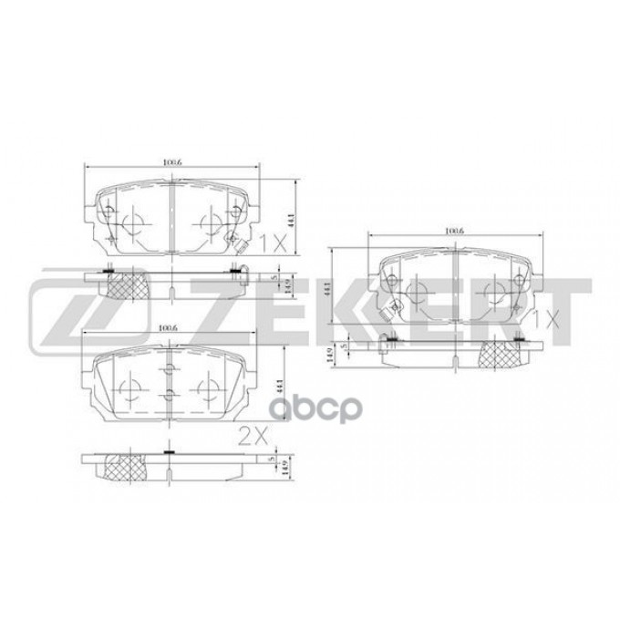 Колодки Торм. Диск. Задн. Kia Carens Ii-Iii 02- ZEKKERT bs-2443 BS2443