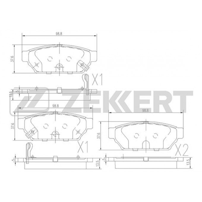 Тормозные колодки ZEKKERT дисковые BS-2535 BS2535