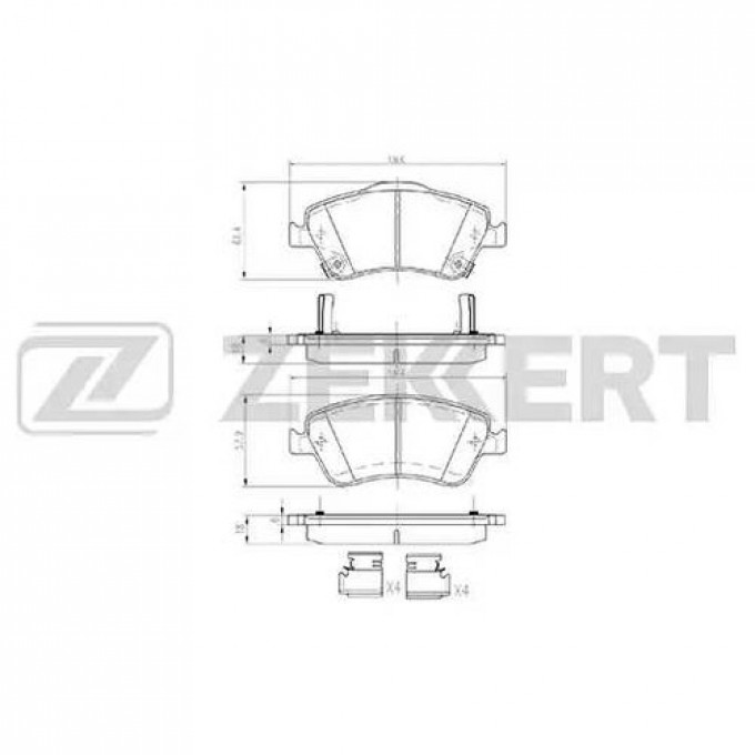 Комплект передних тормозных колодок ZEKKERT для Toyota Auris BS2820