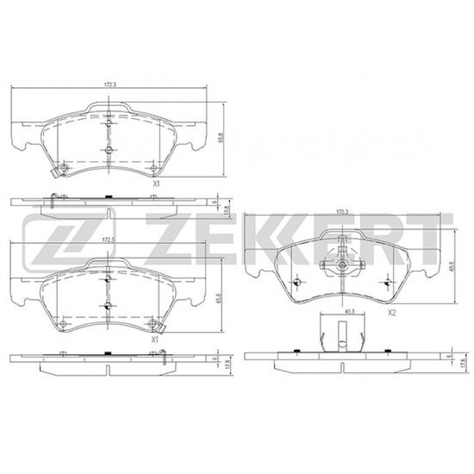 Тормозные колодки ZEKKERT дисковые BS-2839 BS2839