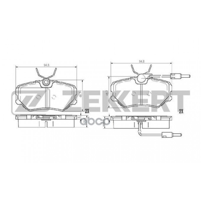 Колодки Торм. Диск. Передн. Peugeot 405 I-Ii 87- ZEKKERT арт. bs-2993 BS2993