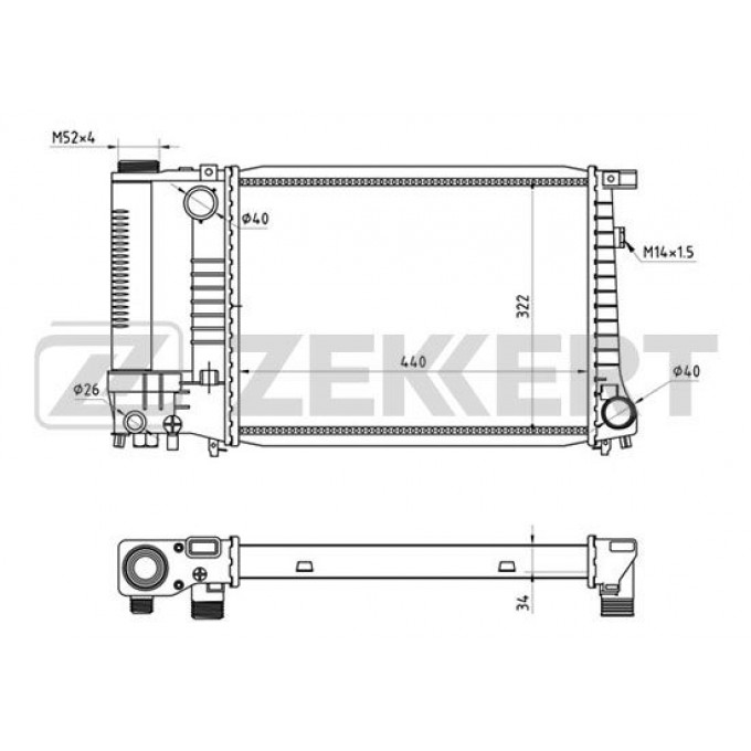 Радиатор охлаждения двигателя ZEKKERT MK-1001 MK1001