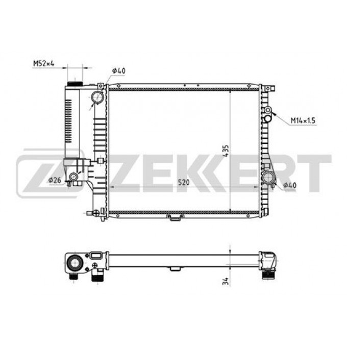 Радиатор охлаждения двигателя ZEKKERT MK-1003 MK1003