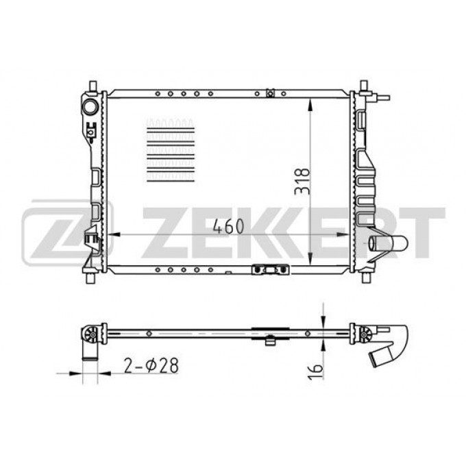 Радиатор охлаждения двигателя ZEKKERT MK-1007 MK1007