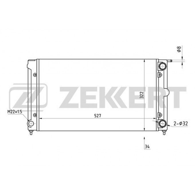 Радиатор охлаждения двигателя ZEKKERT MK-1030 MK1030