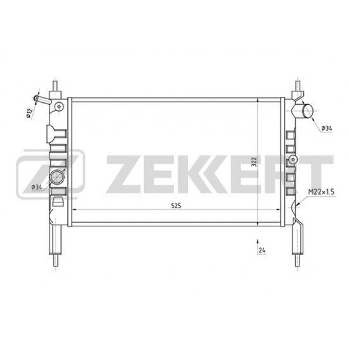 Радиатор охлаждения двигателя ZEKKERT MK-1035 MK1035