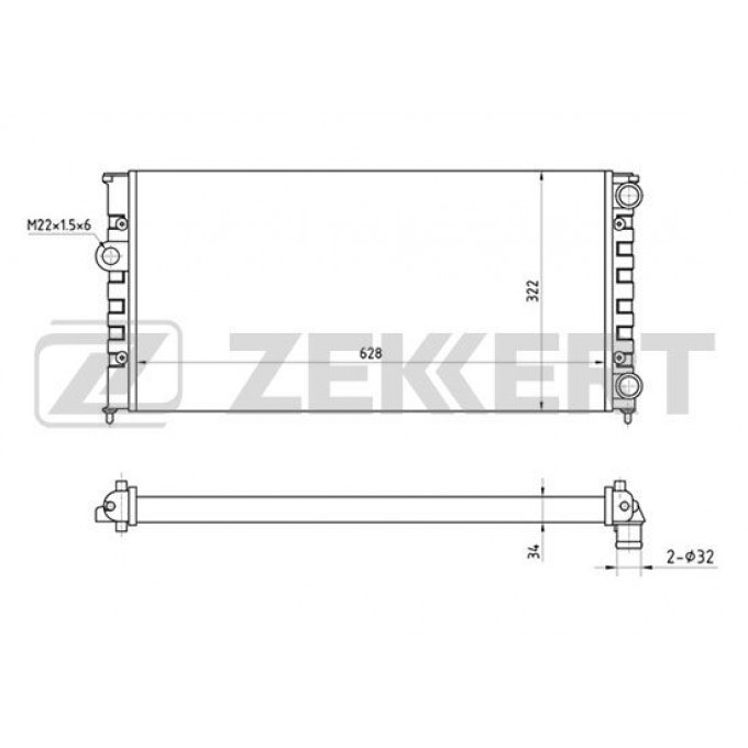 Радиатор охлаждения двигателя ZEKKERT MK-1036 MK1036