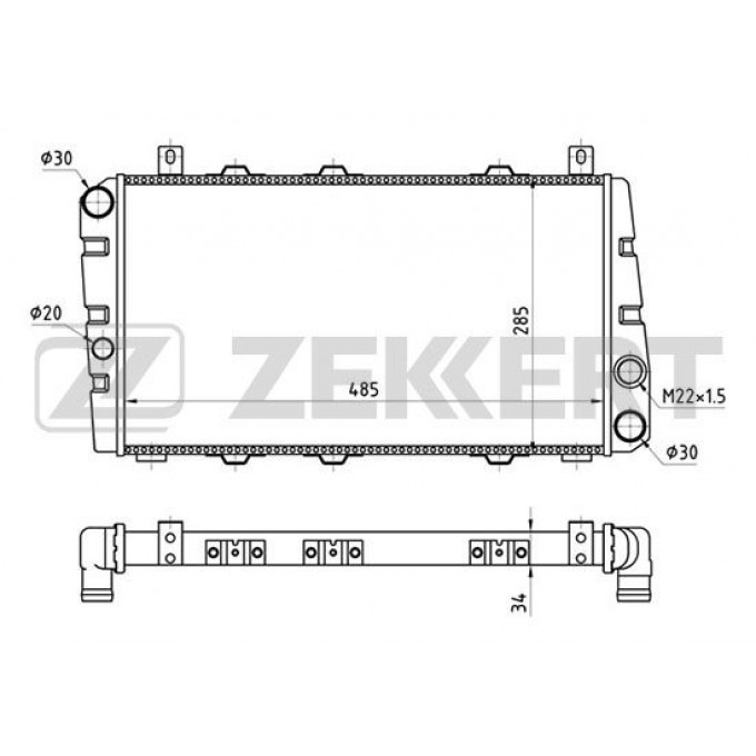 Радиатор охлаждения двигателя ZEKKERT MK-1039 MK1039