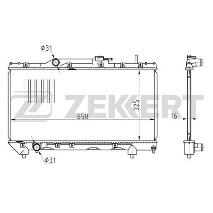 Радиатор охлаждения двигателя ZEKKERT MK-1043 MK1043