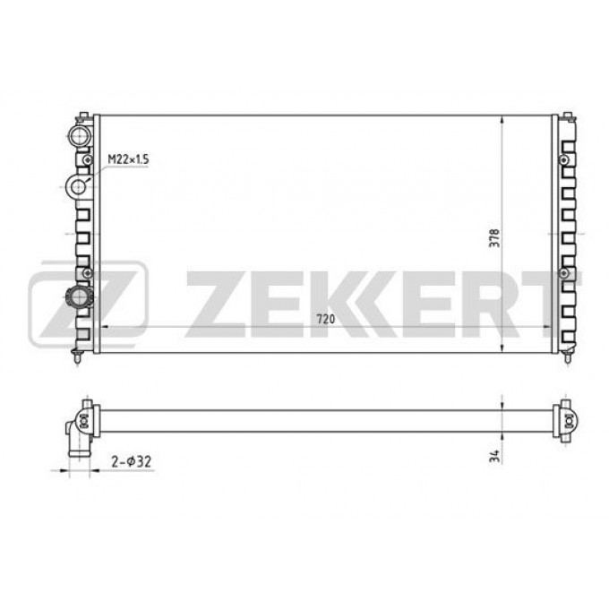 Радиатор охлаждения двигателя ZEKKERT MK-1052 MK1052