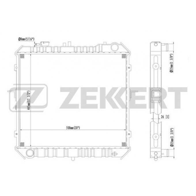 Радиатор охлаждения двигателя ZEKKERT MK-1062 MK1062