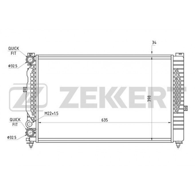 Радиатор охлаждения двигателя ZEKKERT MK-1065 MK1065