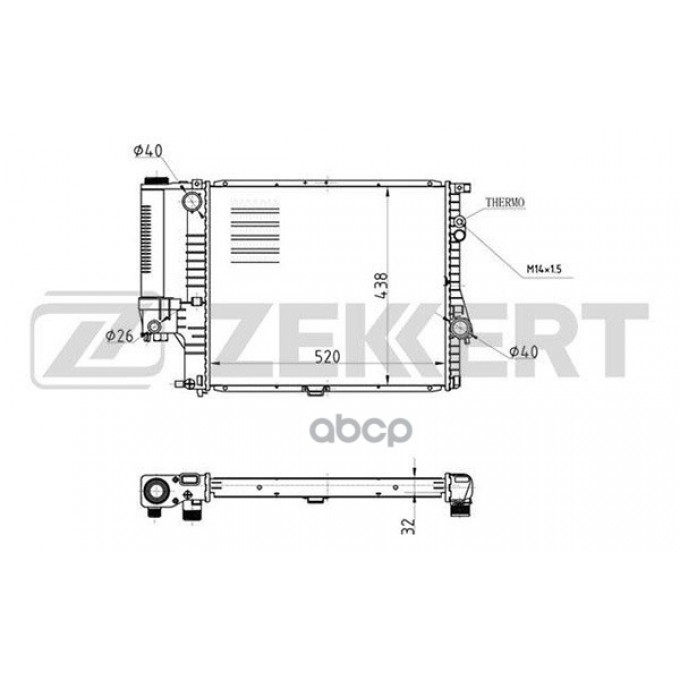 Радиатор Охл. Дв. Bmw 5 (E39) 95- ZEKKERT арт. mk-1072 MK1072