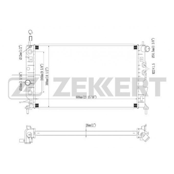 Радиатор охлаждения двигателя ZEKKERT MK-1075 MK1075