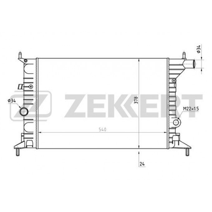 Радиатор охлаждения двигателя ZEKKERT MK-1076 MK1076