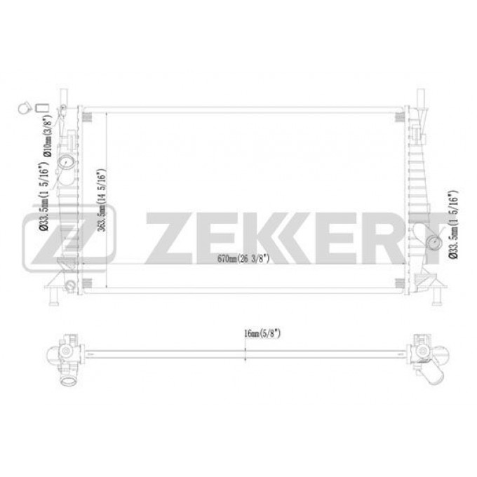 Радиатор охлаждения двигателя ZEKKERT MK-1128 MK1128