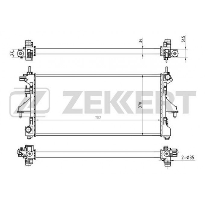 Радиатор охлаждения двигателя ZEKKERT MK-1133 MK1133