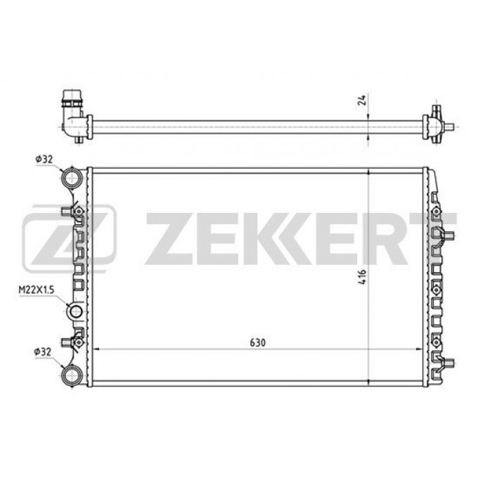 Радиатор охлаждения двигателя ZEKKERT MK-1140 MK1140