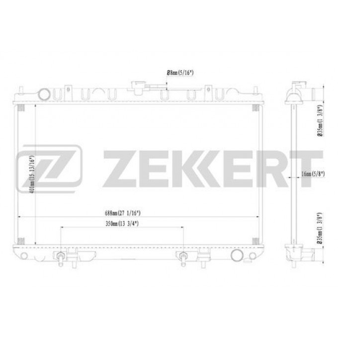 Радиатор охлаждения двигателя ZEKKERT MK-1147 MK1147