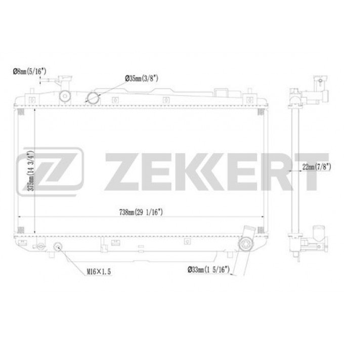 Радиатор охлаждения двигателя ZEKKERT MK-1151 MK1151