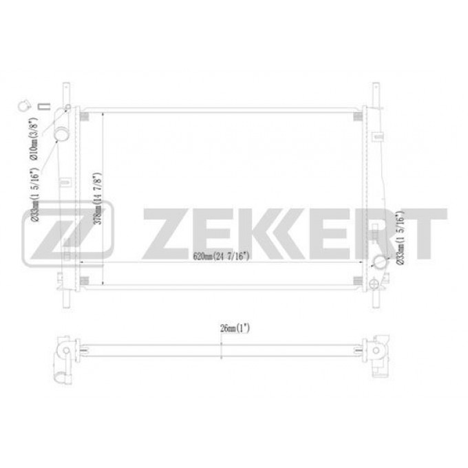 Радиатор охлаждения двигателя ZEKKERT MK-1157 MK1157