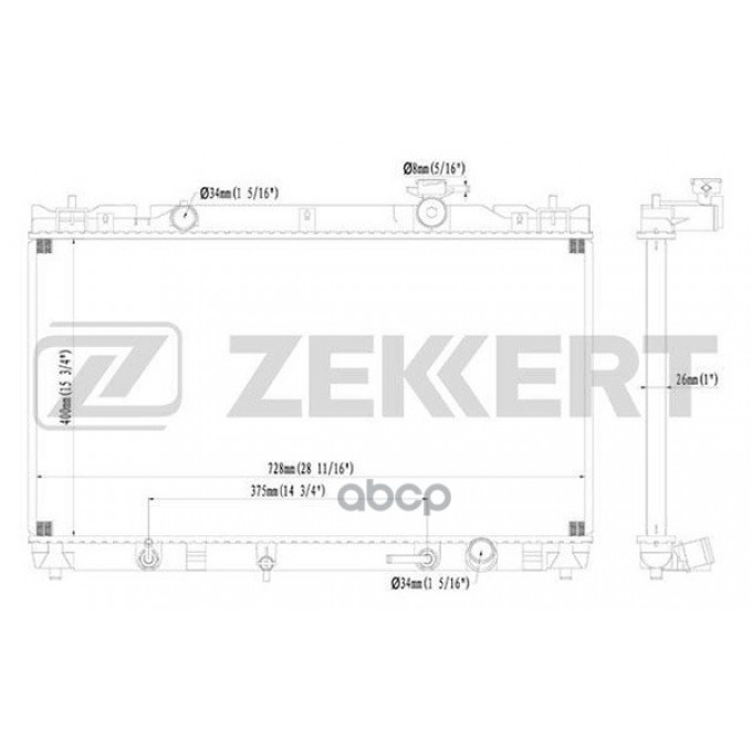 Радиатор Охл. Дв. Toyota Camry (V30) 01- ZEKKERT арт. mk-1164 MK1164