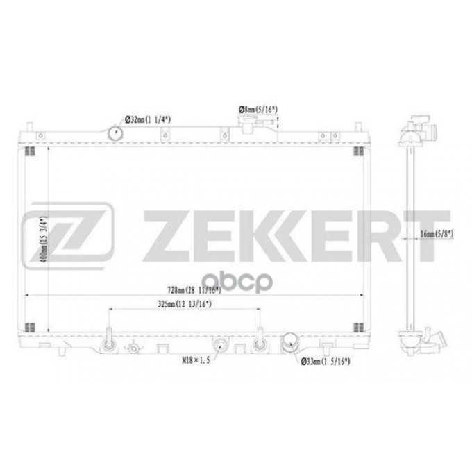 Радиатор Охл. Дв. Honda Cr-V Ii 01- ZEKKERT арт. mk-1170 MK1170