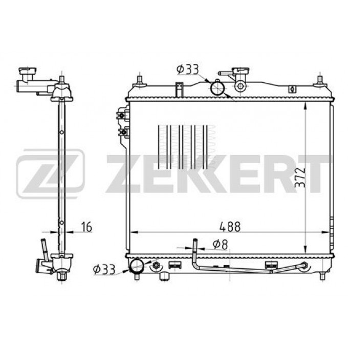 Радиатор охлаждения двигателя ZEKKERT MK-1173 MK1173