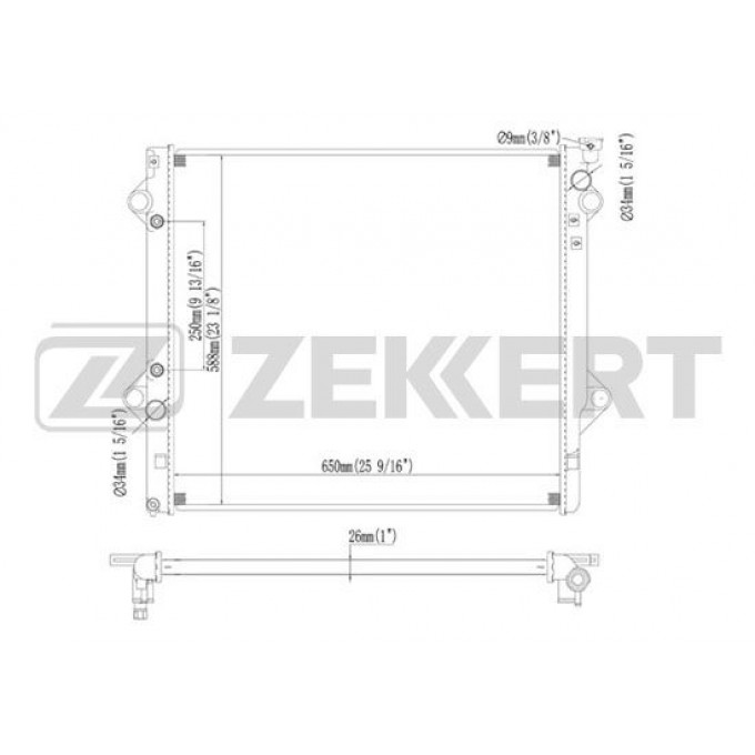 Радиатор охлаждения двигателя ZEKKERT MK-1180 MK1180