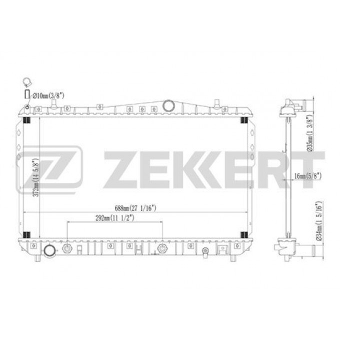 Радиатор охлаждения двигателя ZEKKERT MK-1182 MK1182