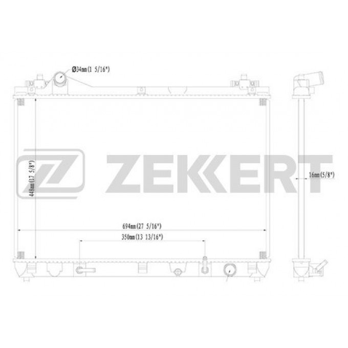 Радиатор охлаждения двигателя ZEKKERT MK-1198 MK1198