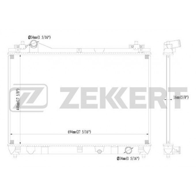 Радиатор охлаждения двигателя ZEKKERT MK-1200 MK1200